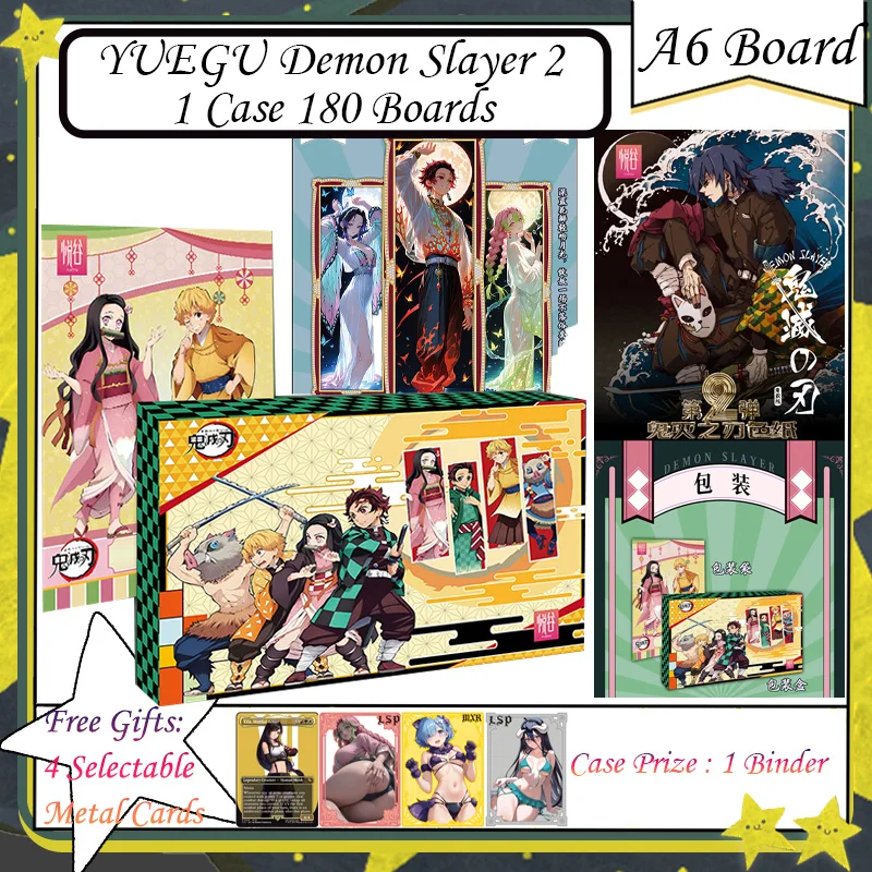 

YUEGU Demon Slayer 2 A6 Board Demon Slayer Cards Tanjirou Kamado Nezuko Character Collection Cards Anime Fans Gifts And Hobbies