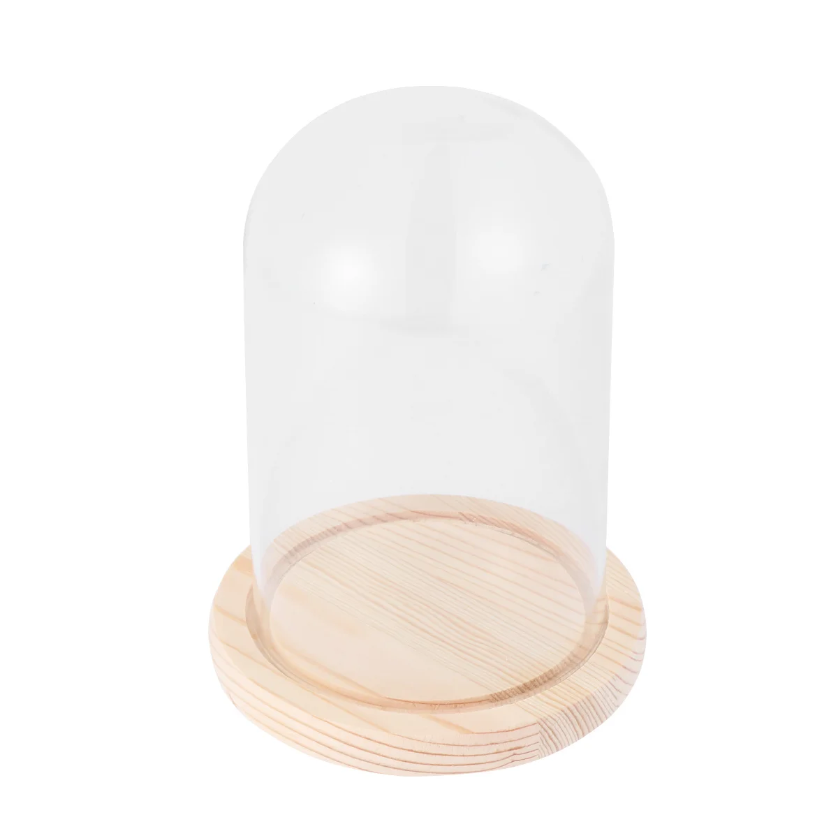 

Eternal Flower Glass Dome 9X15Cm Transparent Wooden Base Diy Decor Craft Storage Jar For Valentine Birthday Gift