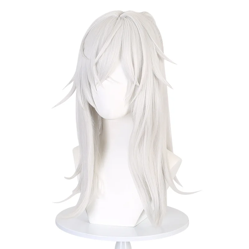 Bhvr Jingyuan Cosplay Pruik Star Rail Tigermouth Paardenstaart Zilver-wit Oude Stijl Jongen Look Hoge temperatuur Zijde