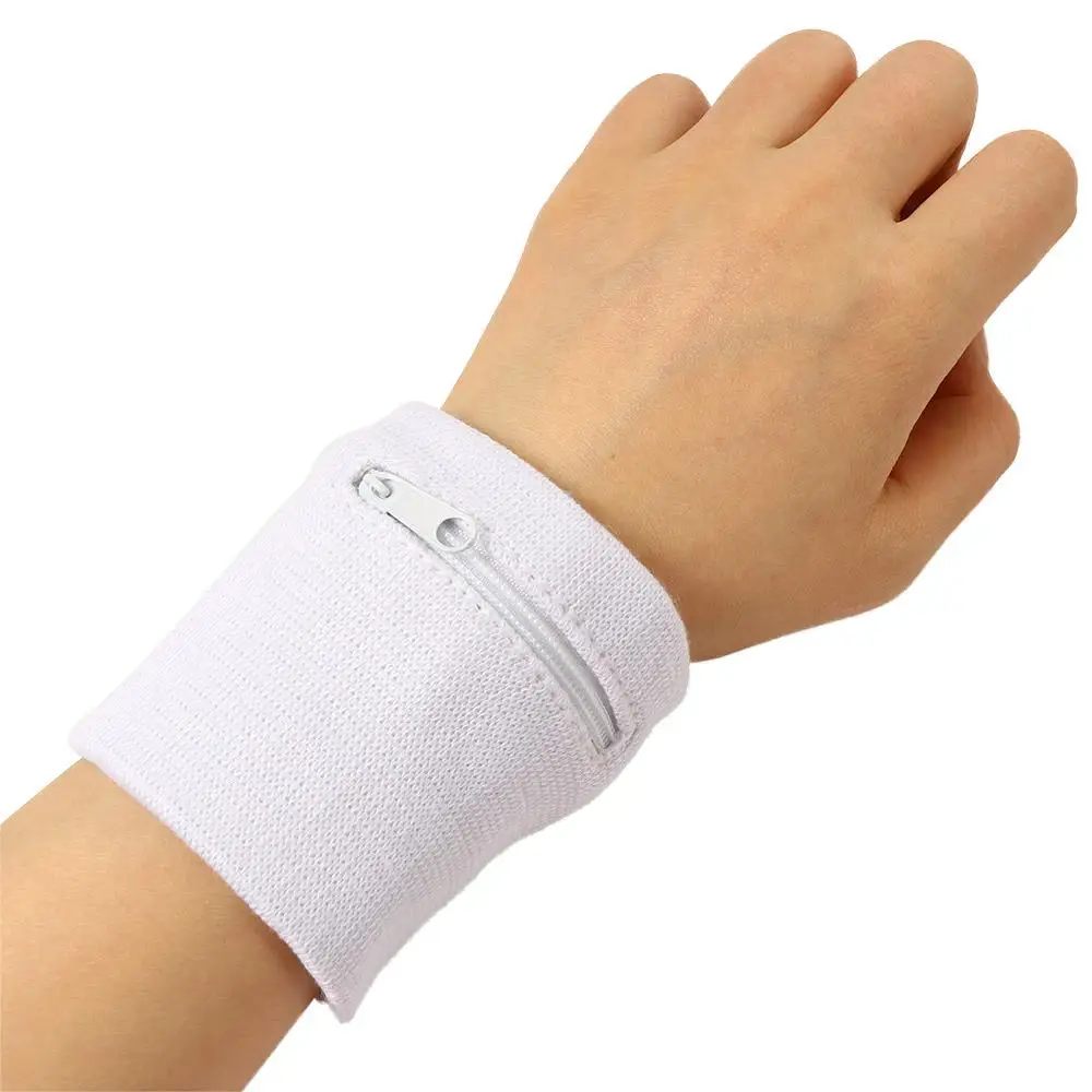 Cycling Safe Sweat Band Hand Guards Breathable Wrist Wallet Wrist Purse Bag Zipper Wrist Pouch Running Wristband Arm Band Bag