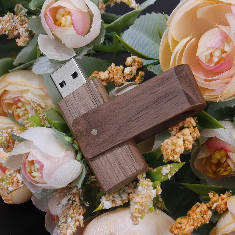 USB 3.0 Flash Drive com logótipo personalizado gratuito, Memory Stick, Pendrive, Caixa de madeira criativa, Presentes de casamento, alta velocidade, 128GB, 64GB, 32GB