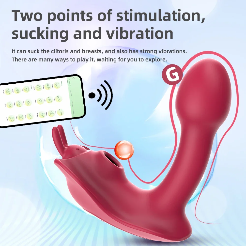 Controllo APP clitoride Sucker donne orgasmo masturbatore farfalla indossabile Dildo vibratore punto G clitoride stimolare giocattoli del sesso per coppia