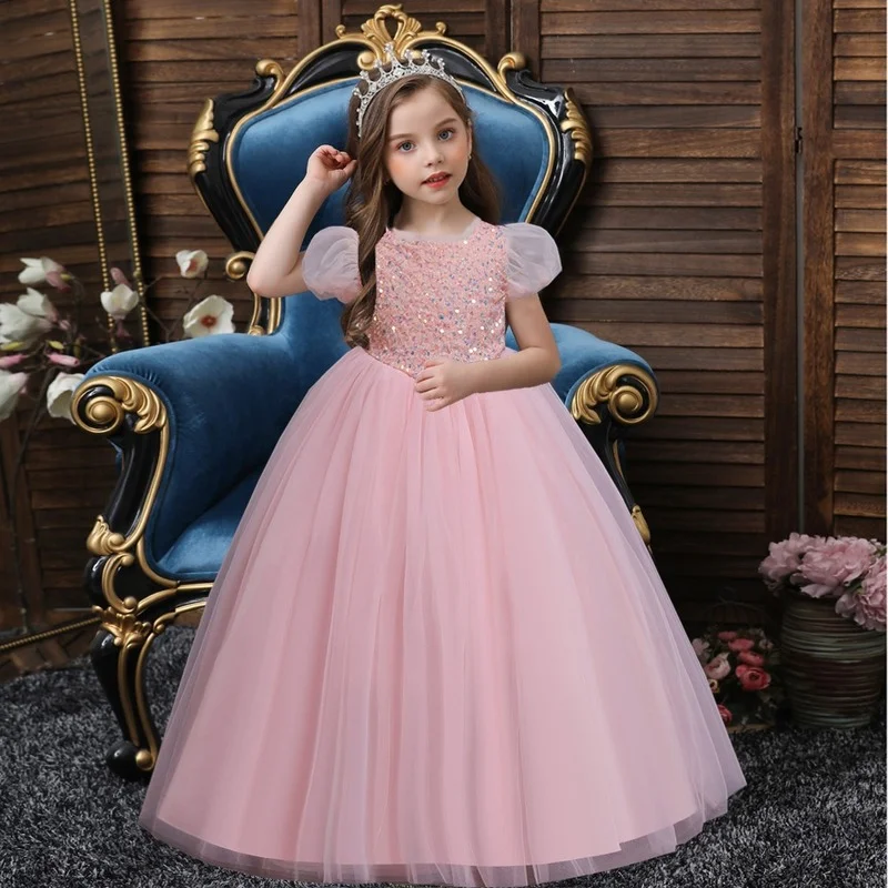 

Girls Dresses for Birthday Baby Girl 3-16yrs Christmas Outfits Children Girls Sequins Princess Party Dress Kids Clothes CL765