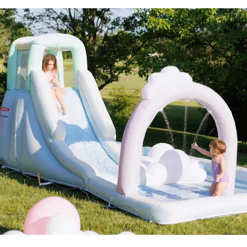 

Grade Pvc White Beauty Inflatable Water Slide For Kids Swimming Pool Fun