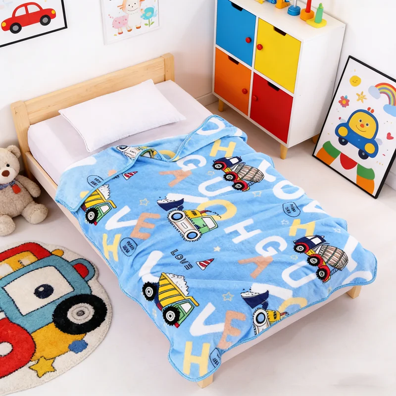 漫画ぬいぐるみ子供用昼寝カバーブランケットかわいい漫画プリント柄ベビー用小型ブランケット四季通用薄型ブランケット