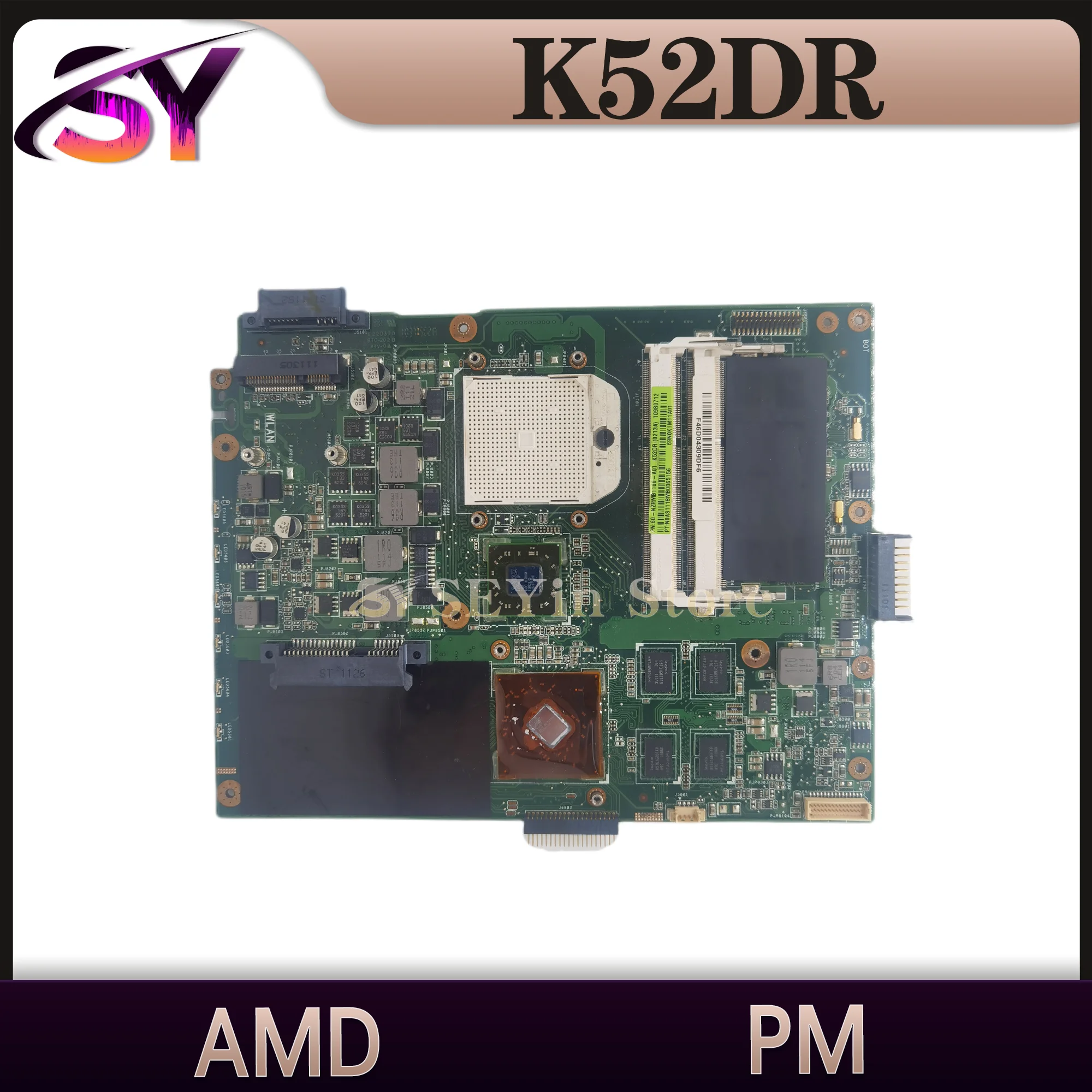 

K52D Mainboard For ASUS K52DR K52DY K52DE X52D A52D Laptop Motherboard AMD PM Support I3 I5 MAIN BOARD TEST OKK52D Mainboard For