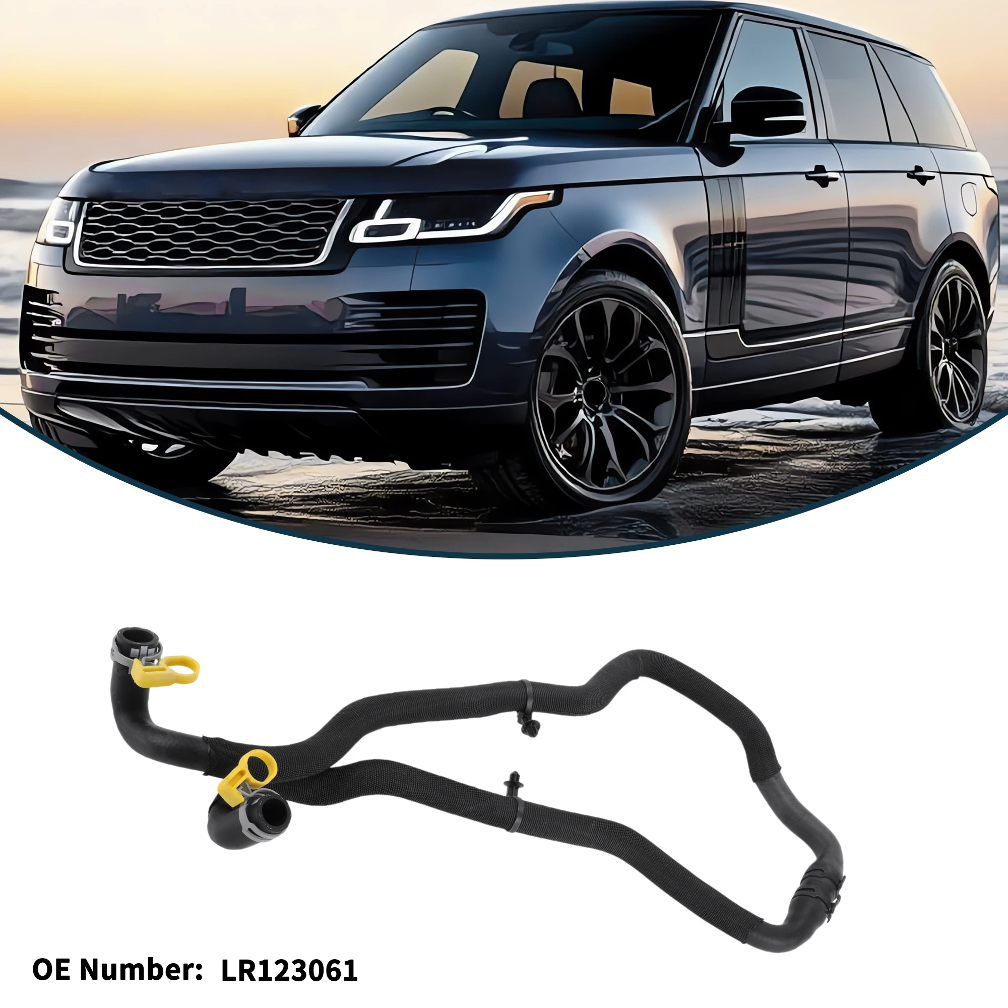 UXCELL ラジエーターホース ヒーターホース No.LR123061 ランドローバー用 レンジローバー IV 2015 ラバー冷却液パイプ ブラック 1個