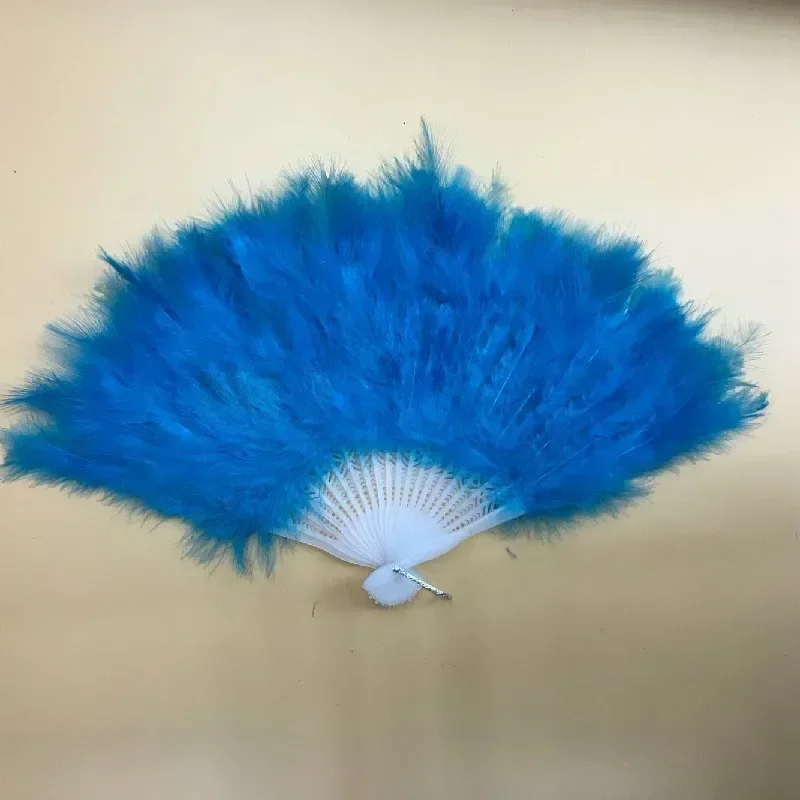 1pcs Soft Fluffy Lady Burlesque Wedding Hand Fancy Dress Costume Dance Feather Fan Chinese Fan Folding Fan