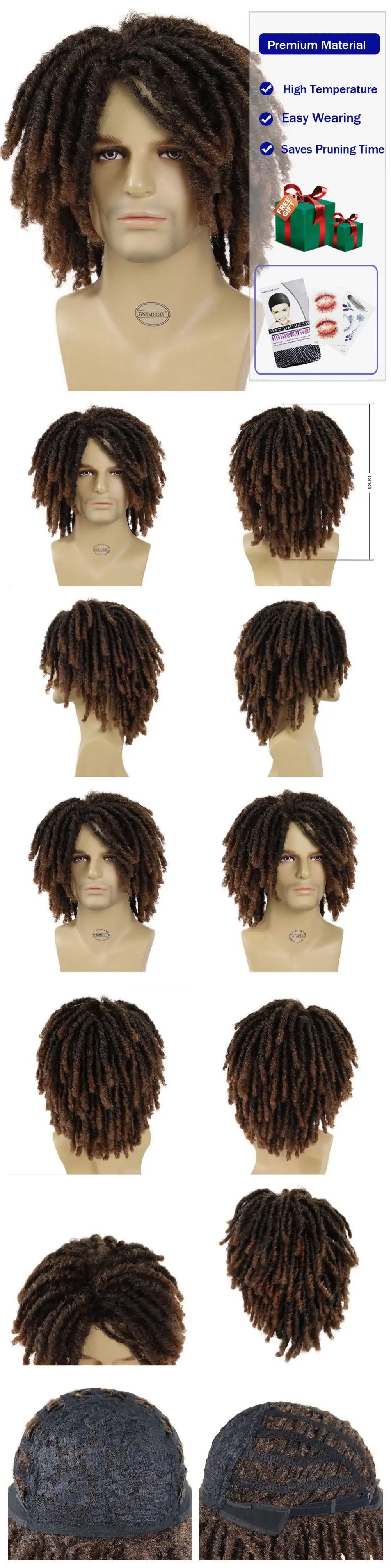 Peluca De Rastas Vudú Deluxe | Marrón Y Negra | Disfraz Para Adultos | Smiffys