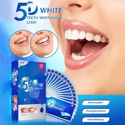 5D White Teeth Whitening Strips White Tooth Oral Hygiene Care Strip for False Teeth Veneers Dentist Seks Whiten Gel