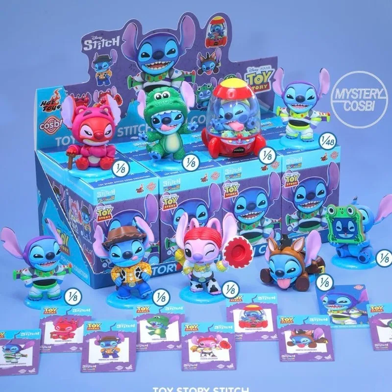 New Genuine Hot Toys Stitch Mania Series Blind Box Toy Story Stitch Cosbi Mini Figure Mystery Box Cosbi Desktop Ornament Toy