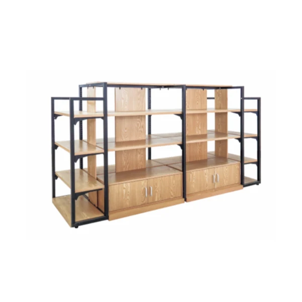 Custom.Customized Cheap Wooden Supermarket Shelf Metal Rack Display Shelves for Convenience Store