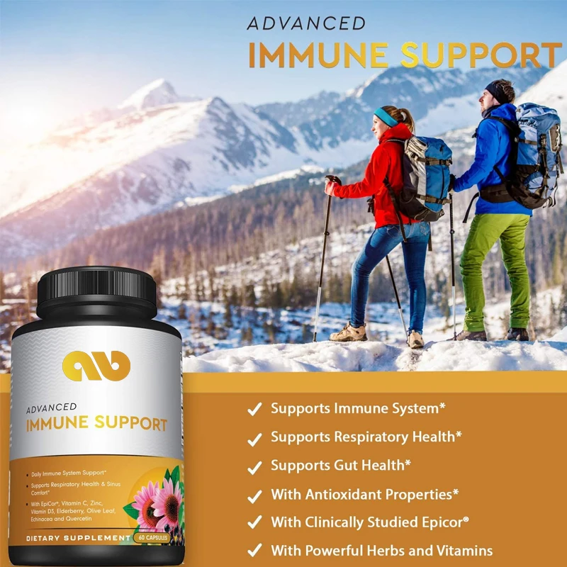 High quality immune support supplement - daily immune supplement for respiratory, sinus, and intestinal health -60 capsules