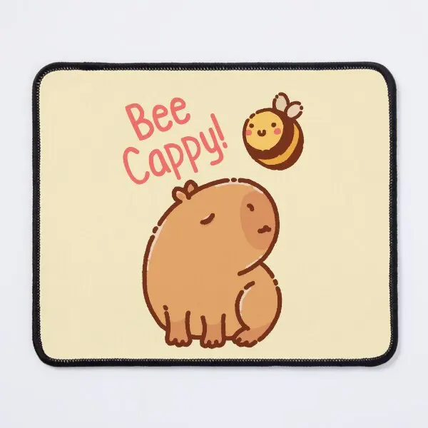 Bee Cappy Bee And Capybara Pun Be Happy  Mouse Pad Mens Mat Gaming Anime Gamer Play Table Printing Mousepad Desk Keyboard Carpet