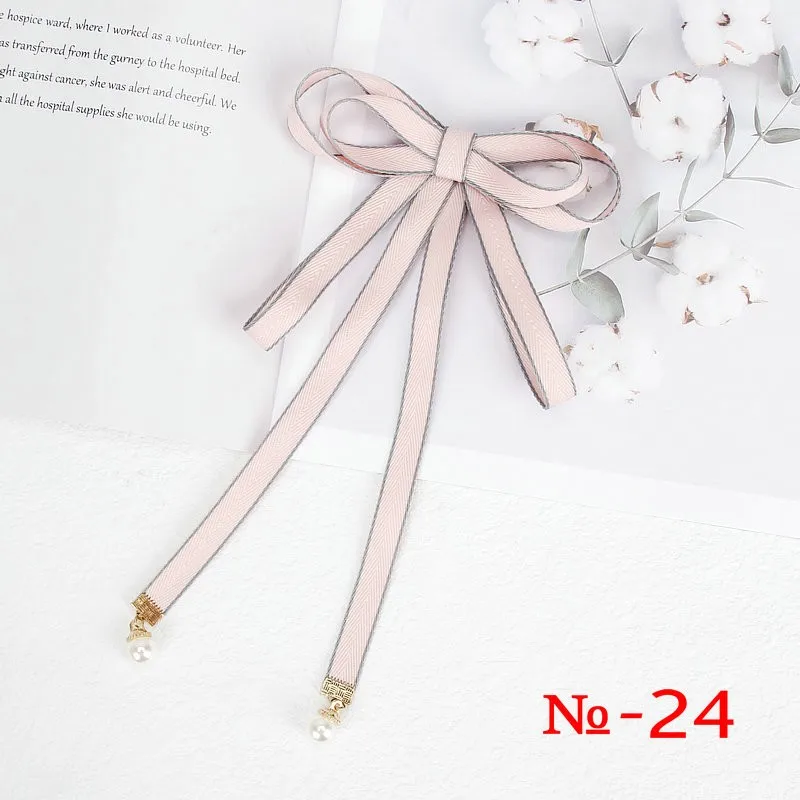 Perle Band Brosche Pin Frauen Fliege Vintage Schule Mädchen Weiß Kragen Schmuck Bowknot Shirts Krawatte Candy Farbe Rot Schmetterling – Detail 24