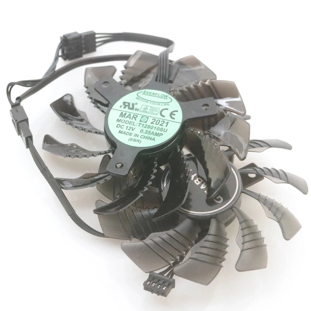 T128010SU DC12V 0.35A 77x77x10mm 4Pin 4Wire VGA Fan For Gigabyte RX6500XT RX6400 EAGLE Graphics Card Cooling Fan