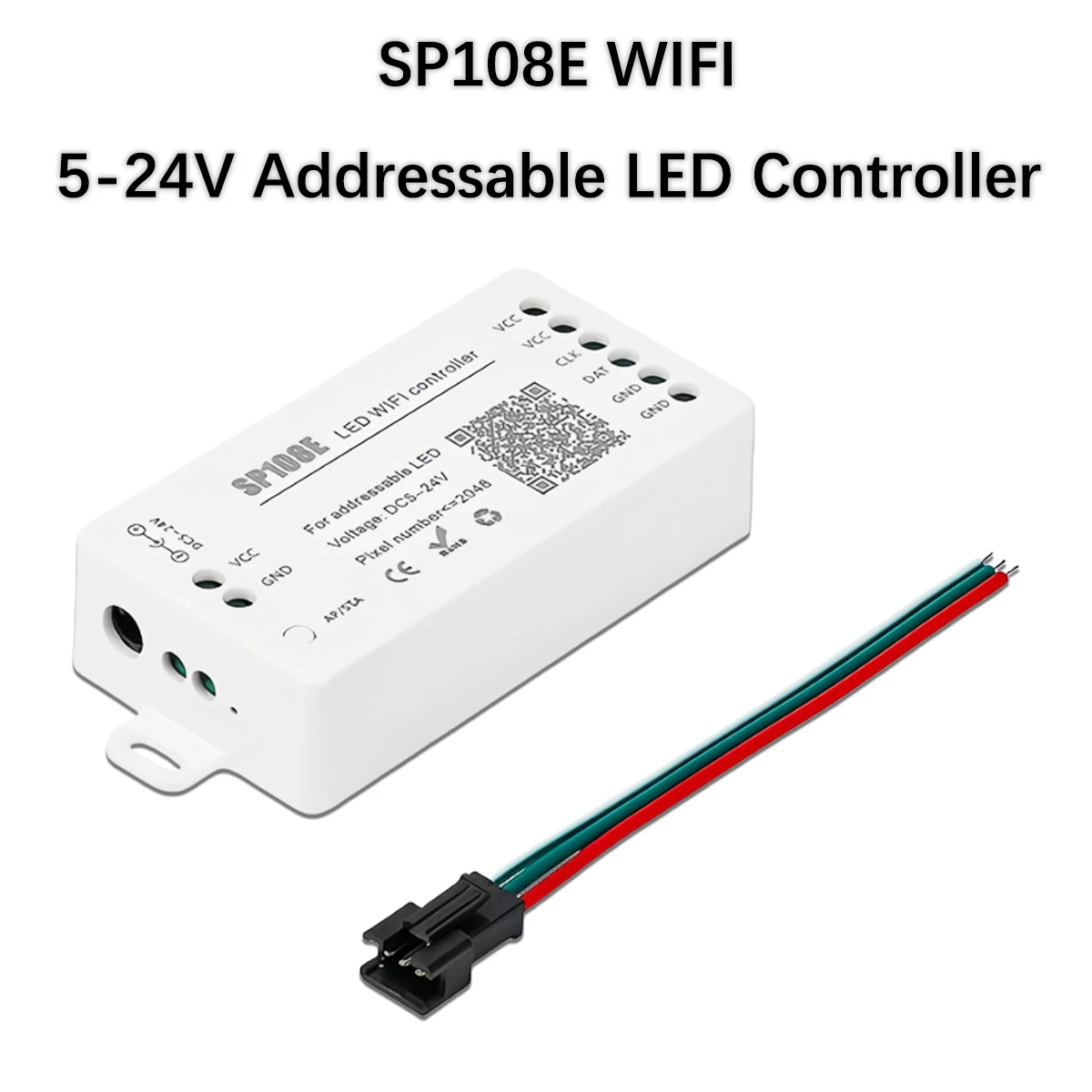 SP108E Smart WiFi LED Controller - WS2811/2812B Addressable Strip Dimmer