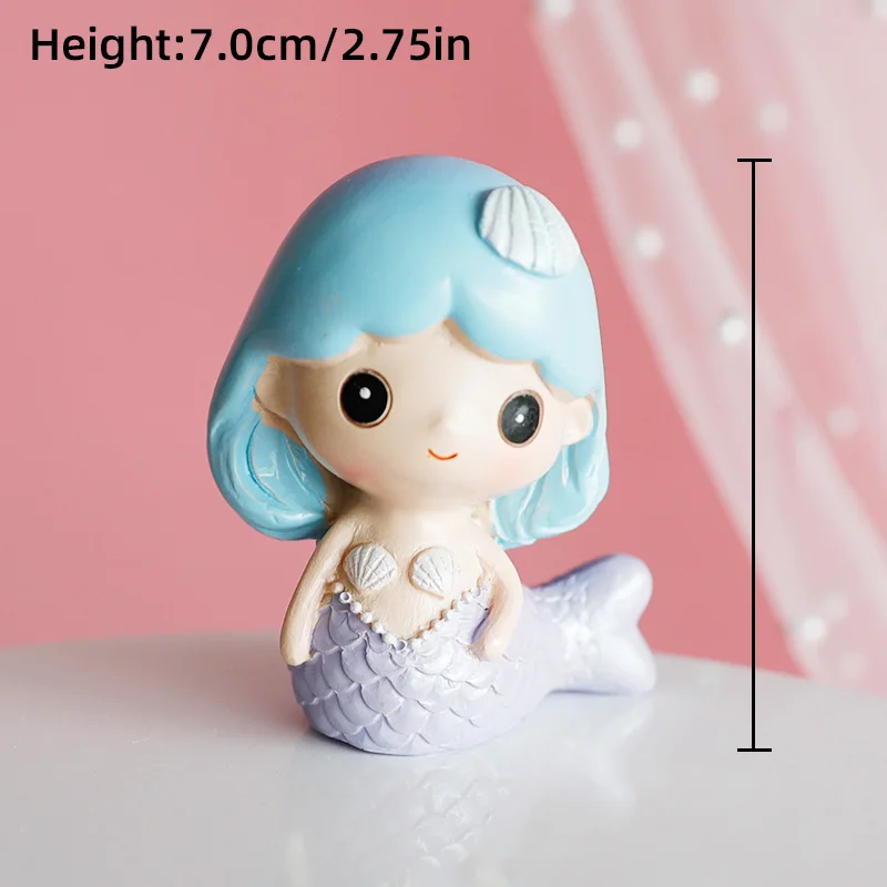 Mermaid Cake Decoration Ocean Theme Girls Happy Birthday Cake Toppers Baby Shower Party Supplies Mermaid Party Cupcake Toppers