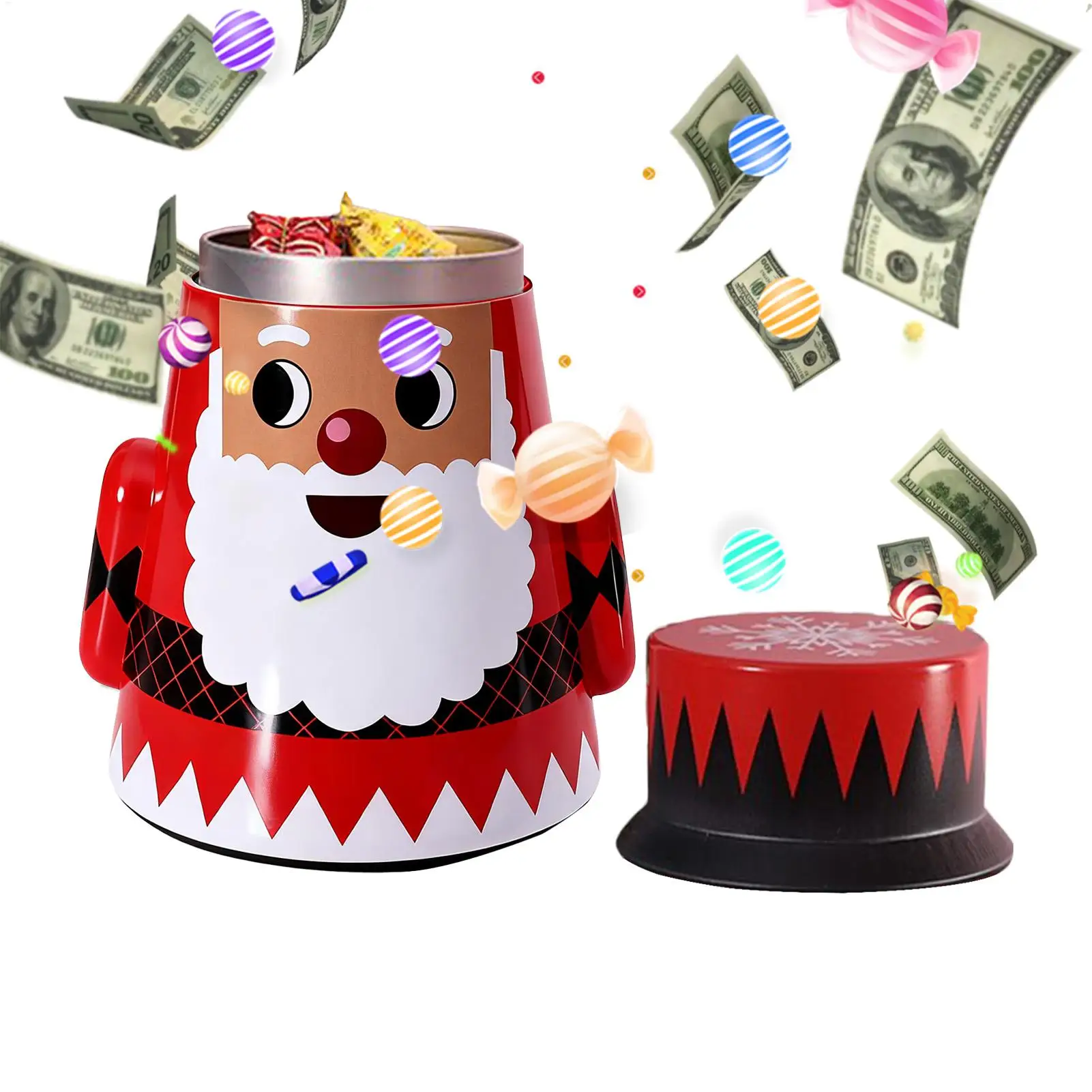 Christmas Candy Jar Food Storage Decorative With Lid Cute Candy Jar Cookie Container For Stocking Stuffers Party Favors Greeting