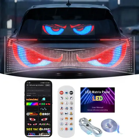 DIY LED Matrix Panel Transparent Soft AI Voice Remote Bluetooth App Scrolling Sign For Car Store Window Bar Hotel