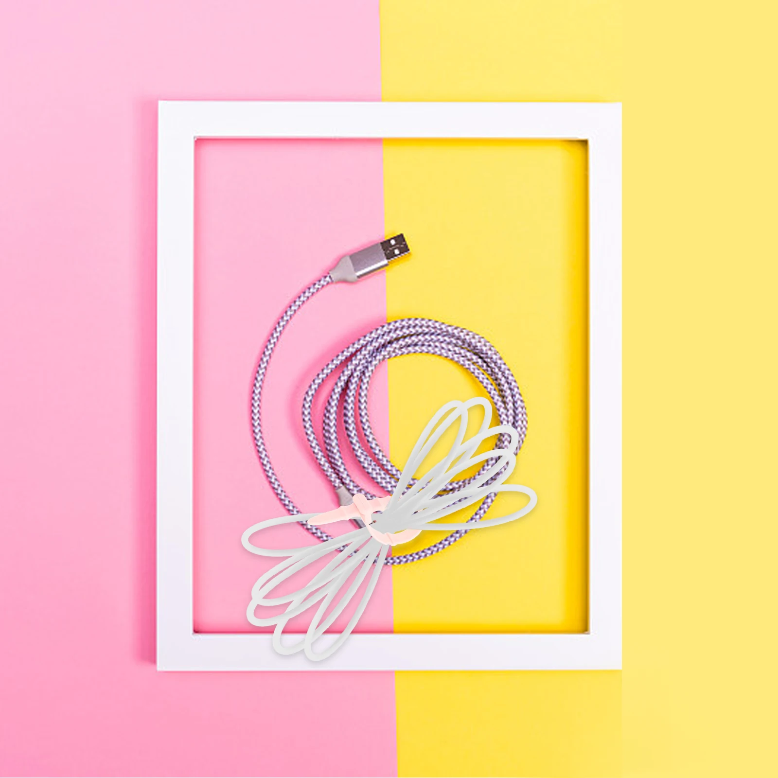 

40 pcs Cable Organizer Silicone Wire Clips Desktop Tidy Wrappers Pink Outdoor Headphone Ties Small Practical
