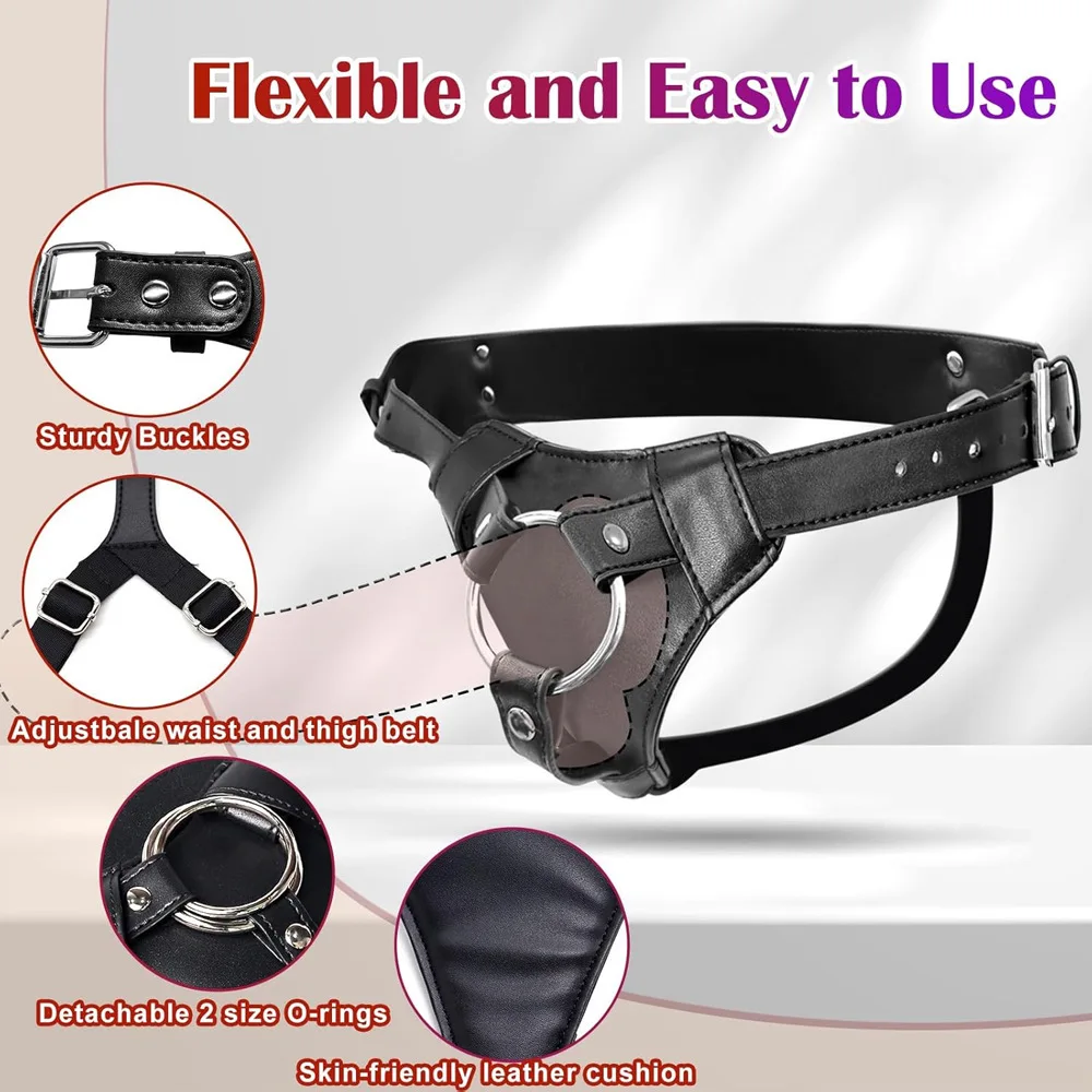 Strapon Dildo Harness Wearable Dildos Pants Underwear BDSM Pegging Erotic Adult Sex Toys for Women Men Couples Lesbian view 4