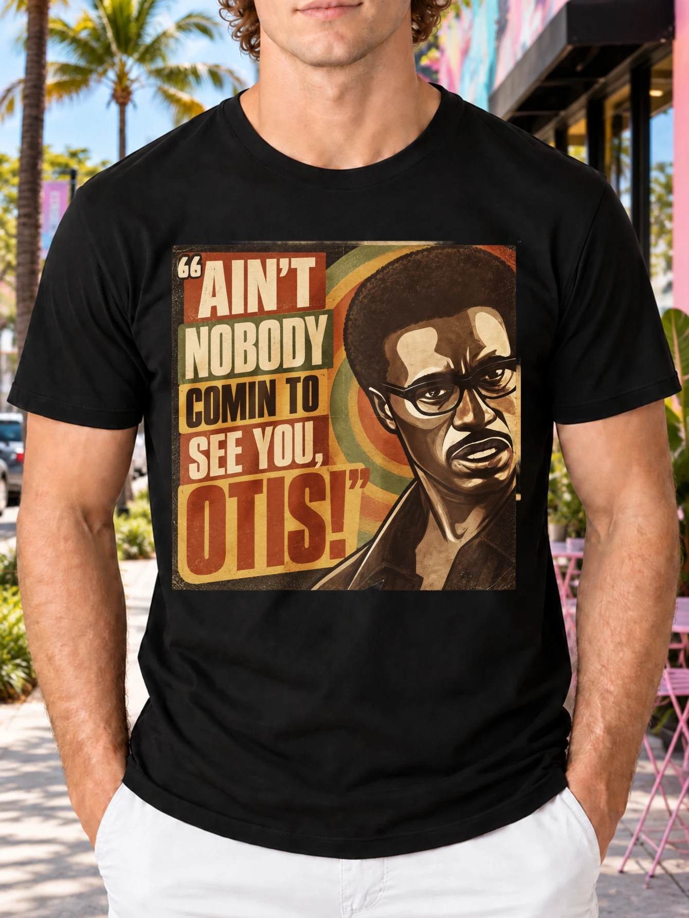 Ait Nobody Comin to See You Otis Graphic Retro Illustrated Portrait with Bold Quote Typography And Warm Brown Tones Unisex All T-Shirt