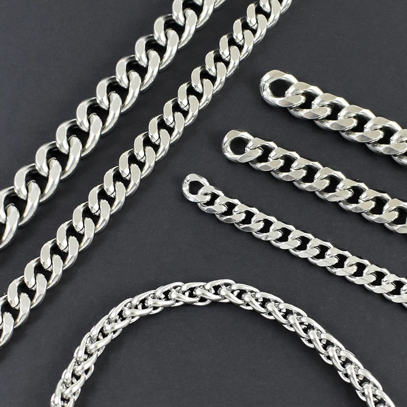 100/200 cm 3-12mm schaukel Tasche Edelstahl Metall Kette Männer Frauen Hosen Dekor Schnallen Schmuck Twisted Ketten DIY Zubehör