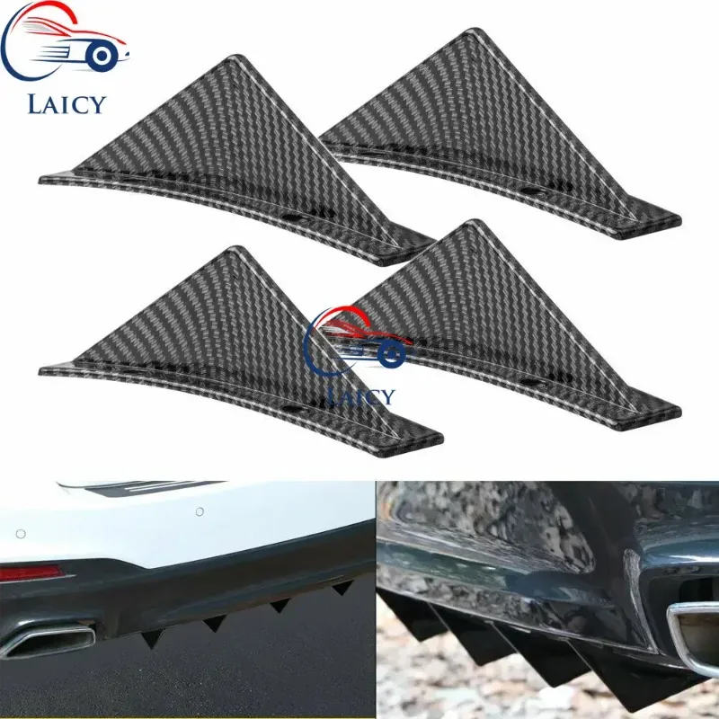 

LAICY для Mustang GT 2008-2021, задний бампер автомобиля, задний диффузор, плавники акулы, изогнутый спойлер, разделитель крыла, 4-плавник, спойлер, черный