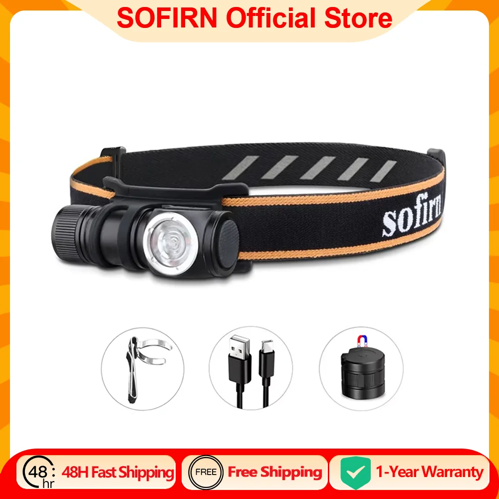 Sofirn HS10 USB C Rechargeable Mini 16340 Headlamp 1100lm TN-3535 90CRI Angle Flashlight TIR Optics with Magnet Tail 2 Groups