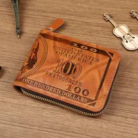 Leather Men Wallet 2025 Dollar Price Wallet Casual Clutch Money Purse Bag Credit Card Holder Fashion New Billetera Hombre