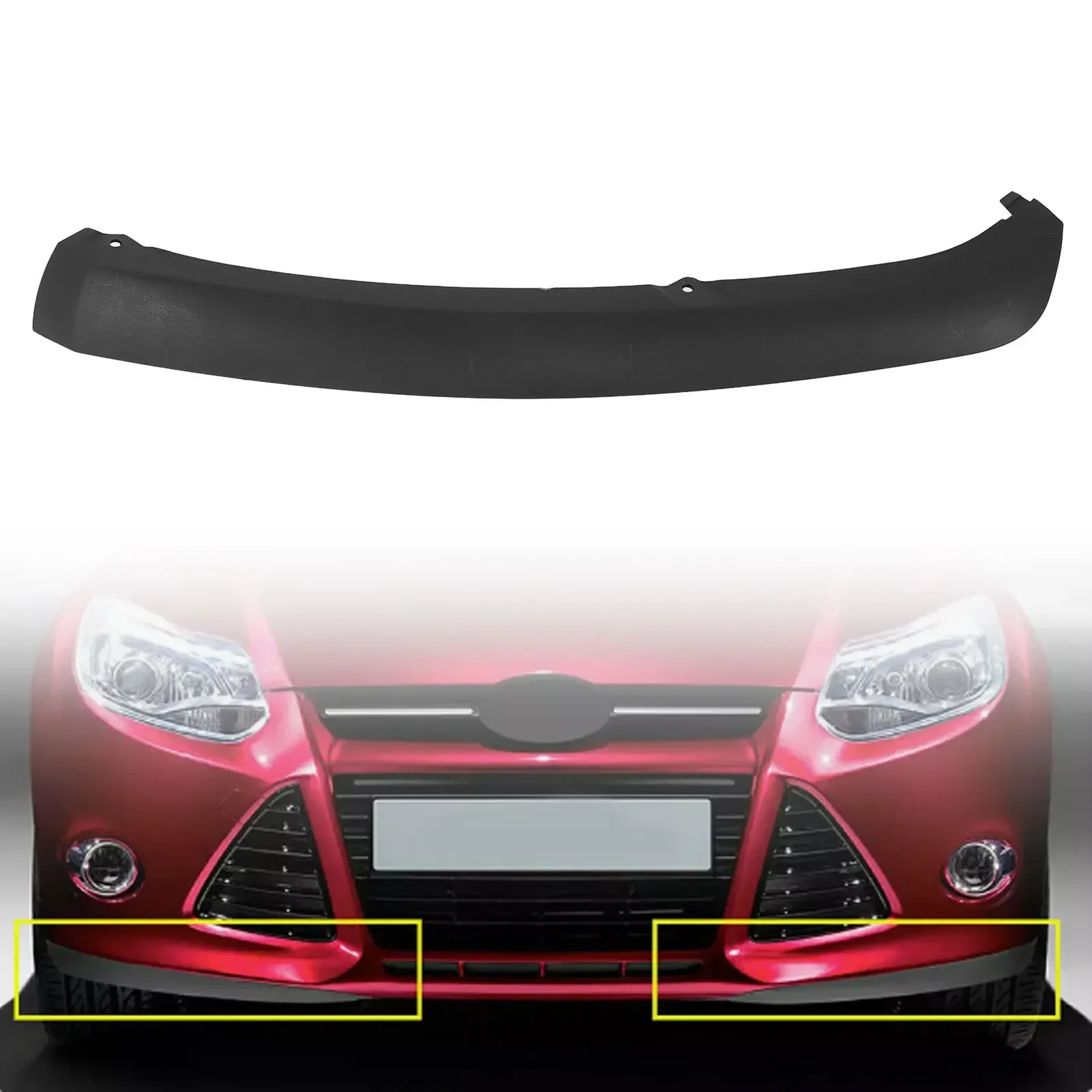 Front Bumper Spoiler Lip Front Bumper Lower Air Deflector Trim Panel For Focus 2012‑2014 Left BM51176267AB Right BM5117626AB