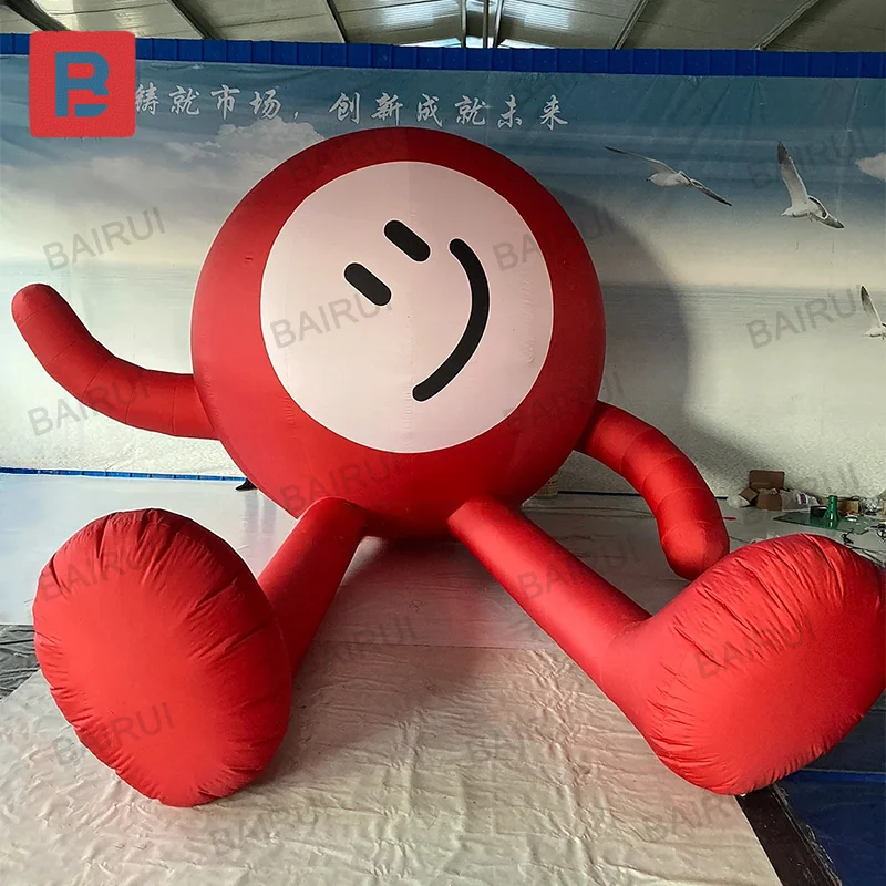 Valentine's day decoration inflatable smile face man red cartoon big ball doll birthday gift tourist attraction decoration