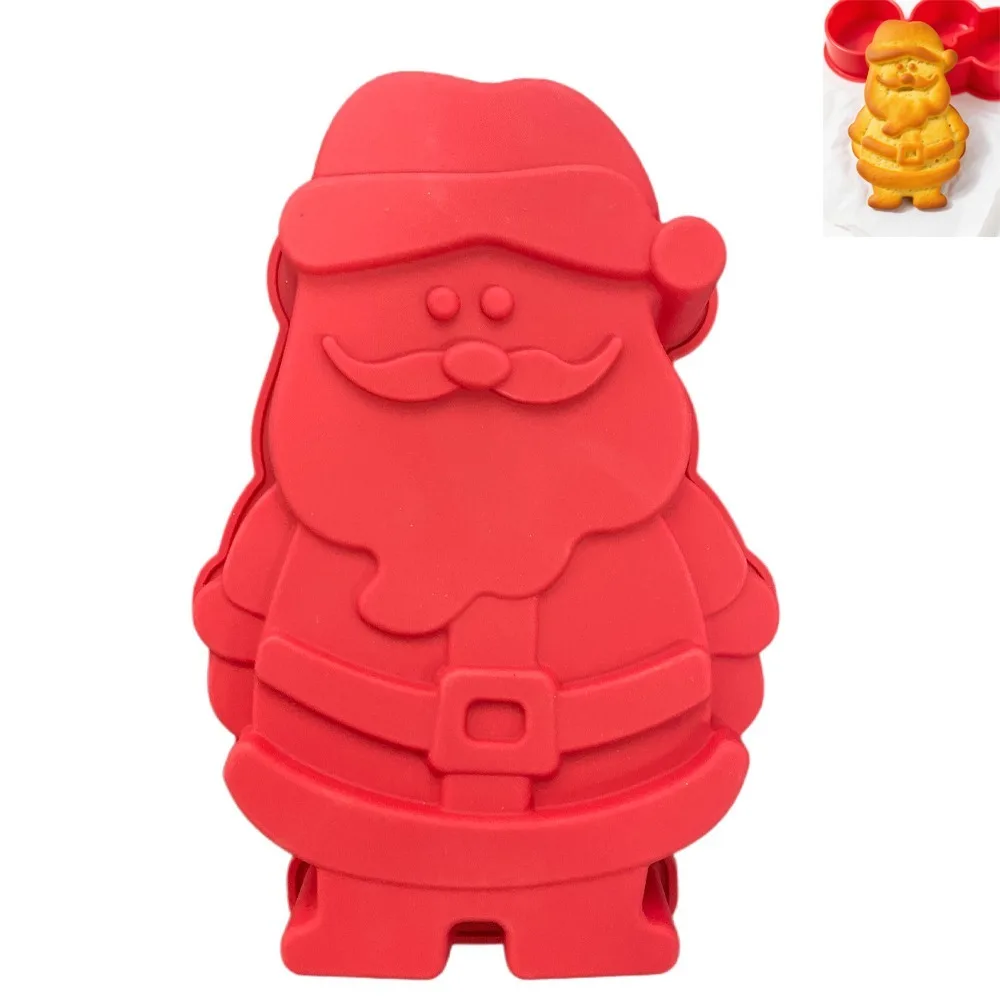 Christmas Silicone Baking Mold Food Grade Santa Claus Mold High TemperatureResistantDIY Chocolate Cake HandmadeSoap Baking Tools