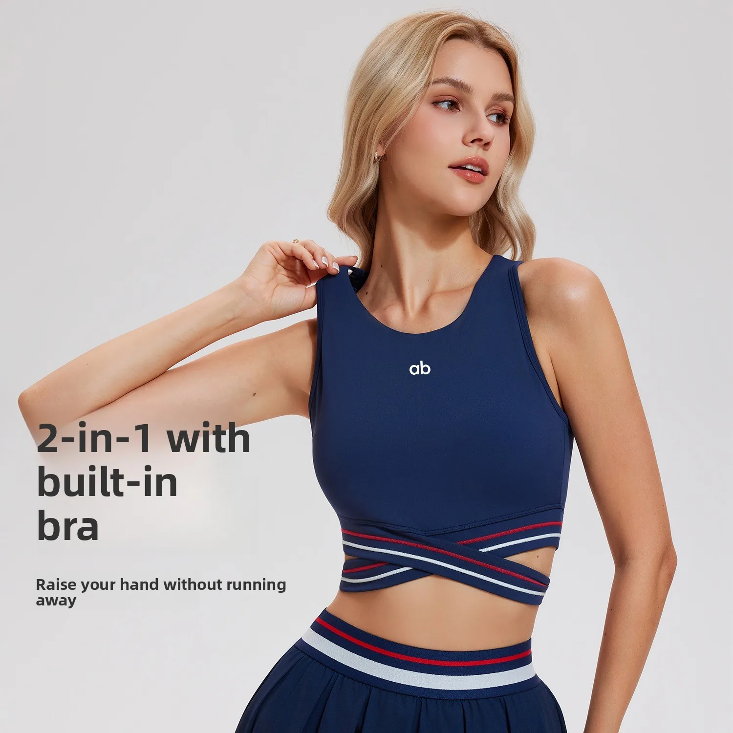 2026 Women Crisscross Racerback Cutout Yoga Tank Color‑Block Padded Crop Top Outerwear For Running Pilates Fitness