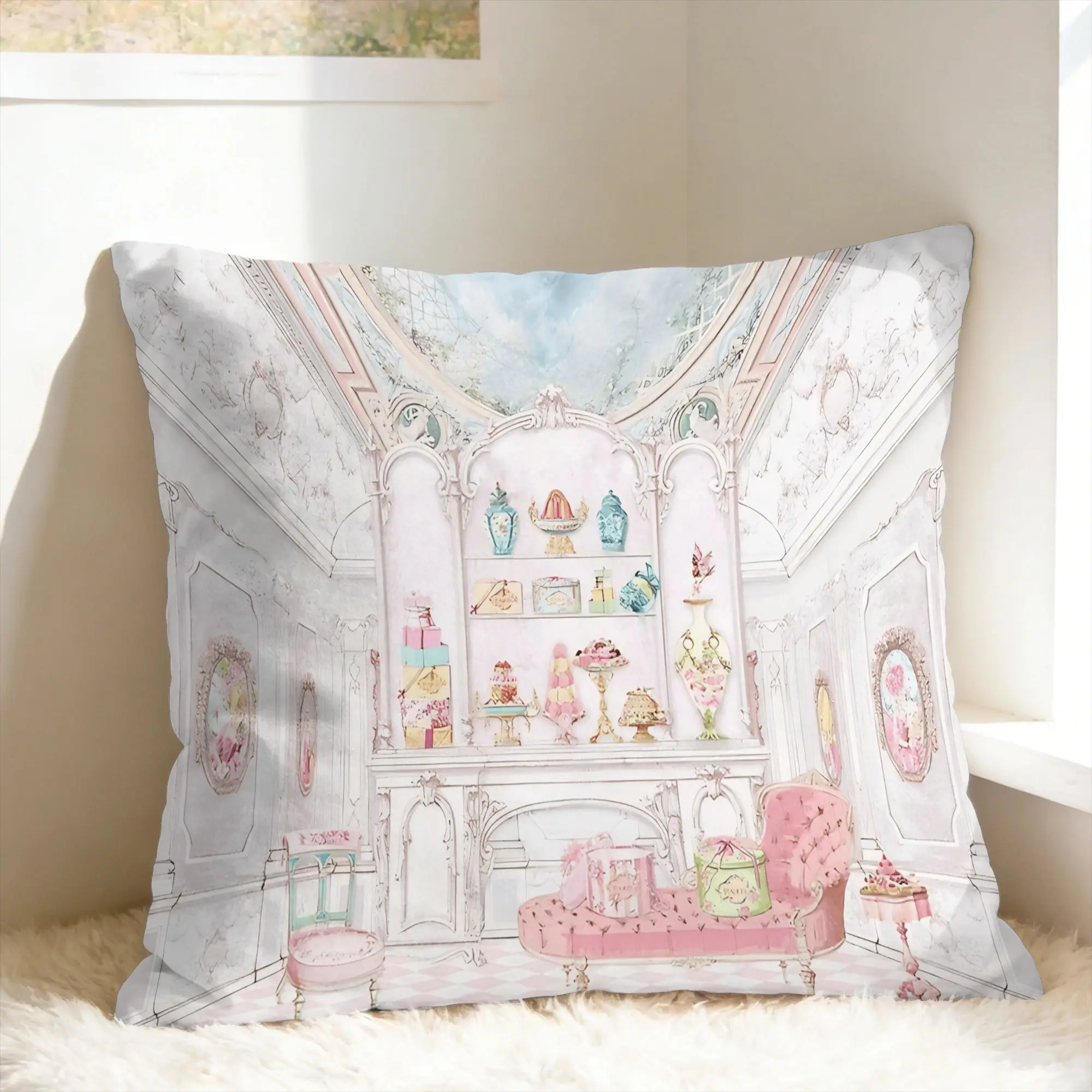 Pillow Case Marie Antoinette Afternoon Tea In French Paris Custom  Pillow Cover For Sofa Home Decoration Kawaii Pillowcases