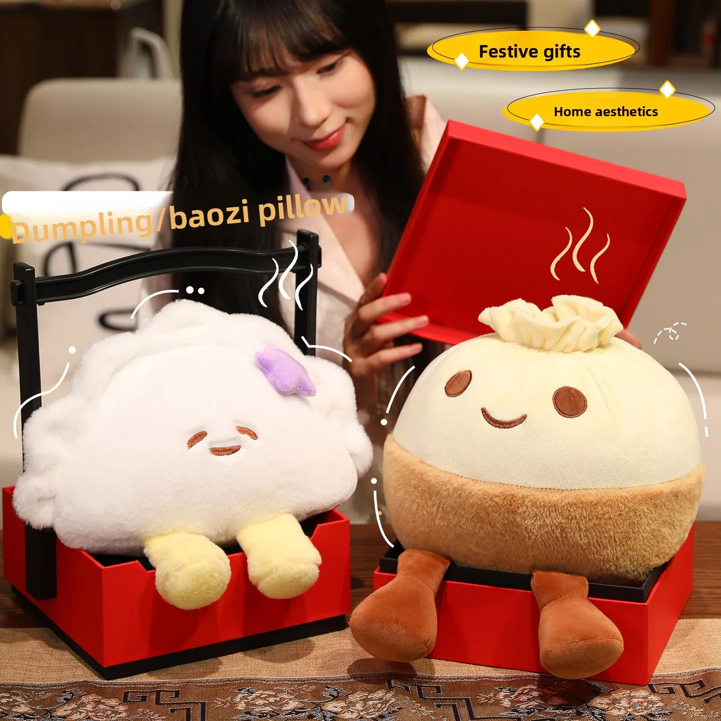 

Милая игрушка-подушка с клецками, кукла S, подушка, подарок для девочек, мягкие мягкие куклы на день рождения, китайская культура