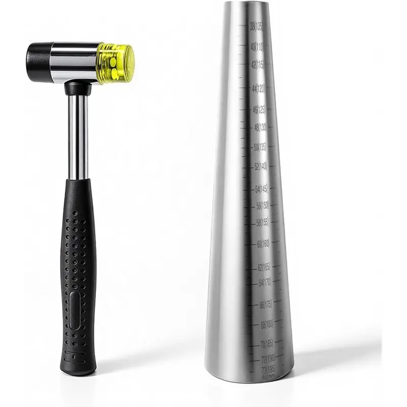 Bracelet Mandrel Sizer Set Including Two Way Rubber Hammer with Graduated Adjust Bracelet Making Jewelry-Making Tool