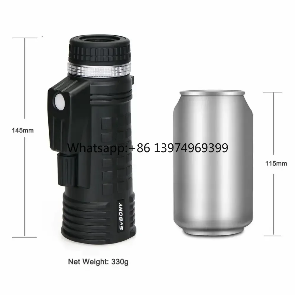 SVBONY SV42 Monocular Telescope Built-in Compass Rangefinder  8x42 Monocular Compact Monocular Single Hand Focus for Birdwatch f