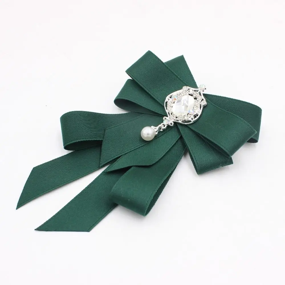 Retro Ribbon Ribbon Bowtie Rhinestone Handmade Bow Tie Fabric Cloth Art Crystal Neck Tie For Men and Women