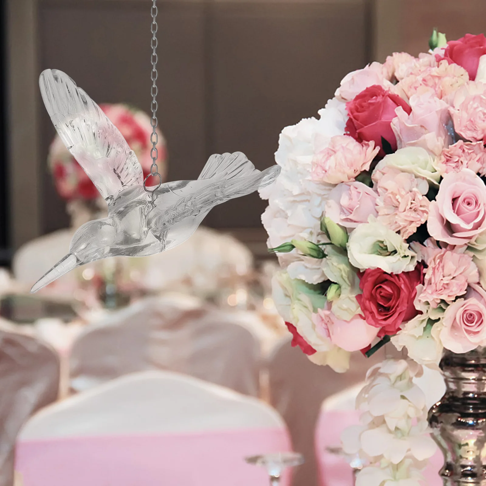 

20Pcs Flying Hummingbirds Decor Transparent Acrylic Hanging Birds for Wedding Party Home Garden Window Curtain Ceiling Ornaments