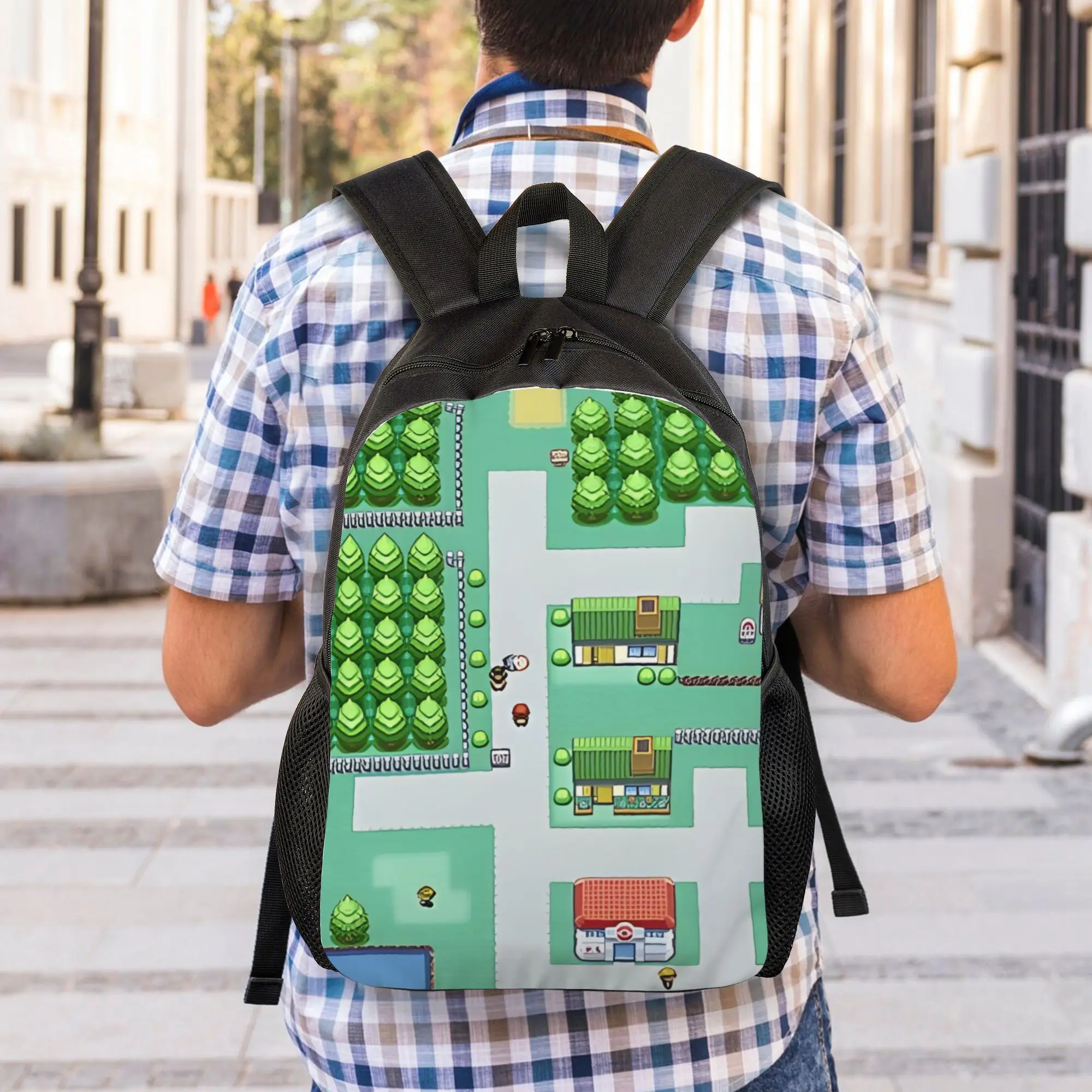

Back to school season Dreams Of Viridian City Knapsack Pokemon For Men Women Daily Backpack