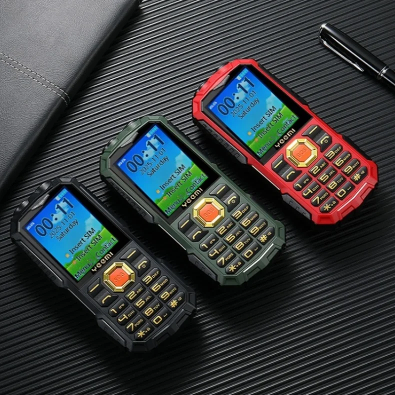 YEEMI Q5 4G Button Phone 2.4inches Dual SIM Card HD Call Camera FM LED Flashlight LTE Type-C Triple-proof Outdoor Mobile Phone