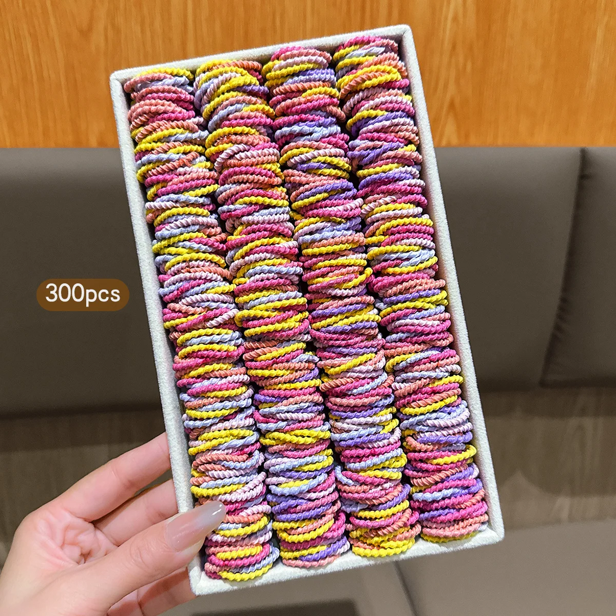 

300 красочных маленьких резинок с высокой эластичностью, прочной повязкой на голову, аксессуары для волос, подходящие для ежедневного использования