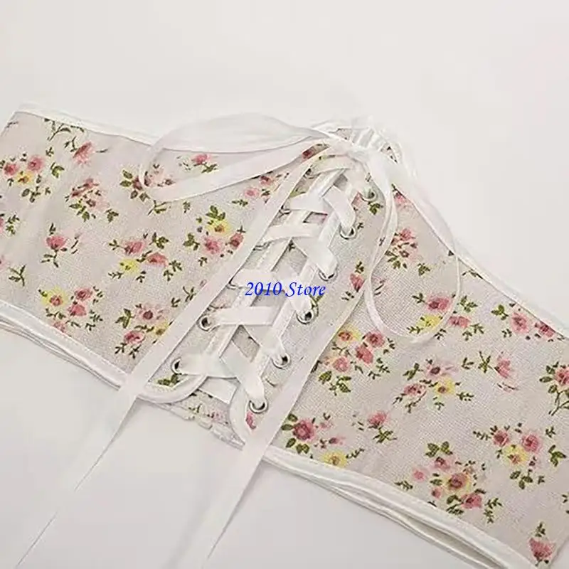 F3MFレディービスティアフローラルプリントコルセットシェイプウェアトップ女性のためのトップ、スリミングウエストシンチ