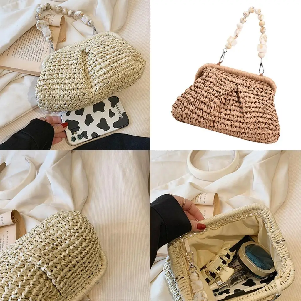 

X90D Удобная соломенная сумка с большими возможностями, дышащая сумочка для путешествий для поездок на пляж и занятия на воздухе