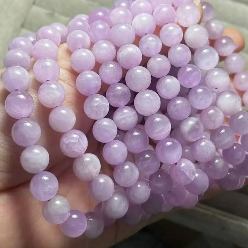 3Bracelets circa 8-8,5 mm AKAC braccialetto kunzite naturale perline all'ingrosso