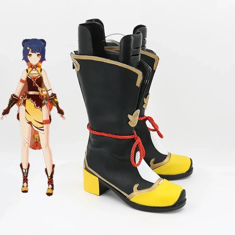 

2025 11 Genshin Impact Cosplay Shoes Women Man Xiangling Cos Halloween Costumes Anime Boots