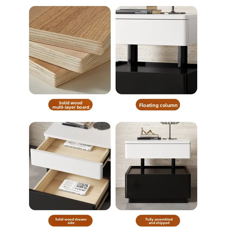 Прикроватная тумбочка из массива дерева, небольшой светильник для спальни, роскошный подвесной прикроватный шкаф для хранения вещей