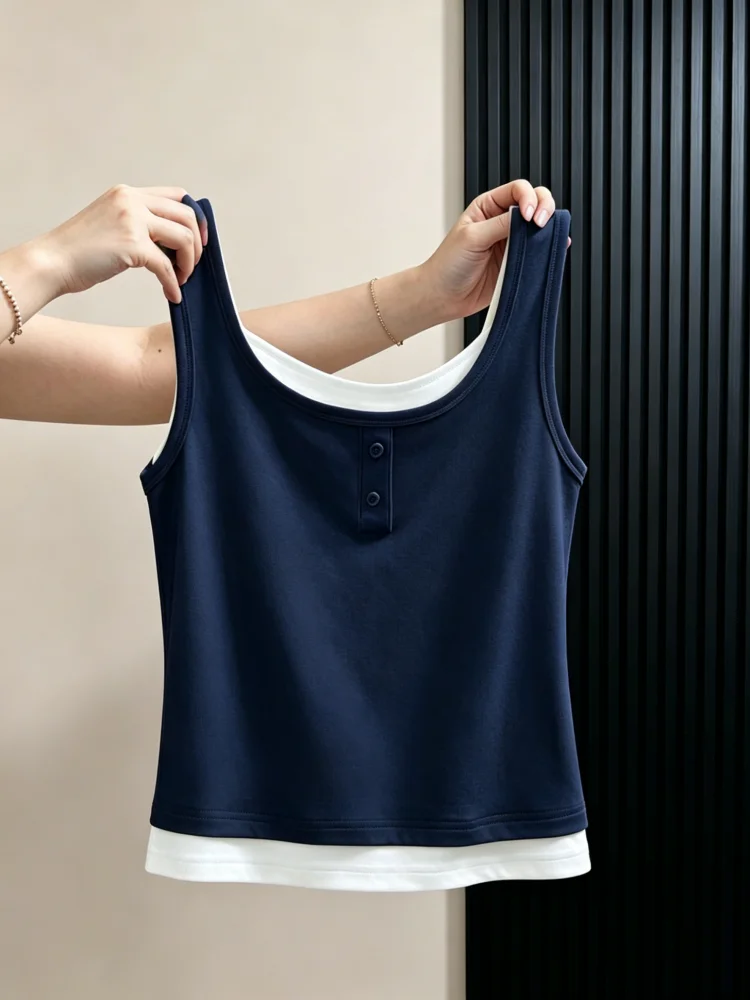 Women's Slim Fit Tank Top 95 Cotton Sleeveless Summer New Style Inner Wear Outer Wear Base Layer Big Size Fat MM Clothes